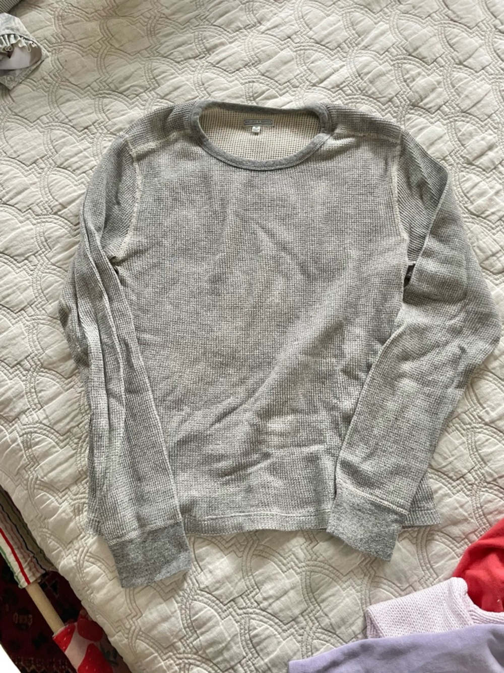Wallace Barnes j.crew Light Gray Waffle Knit Long Sleeve shirt